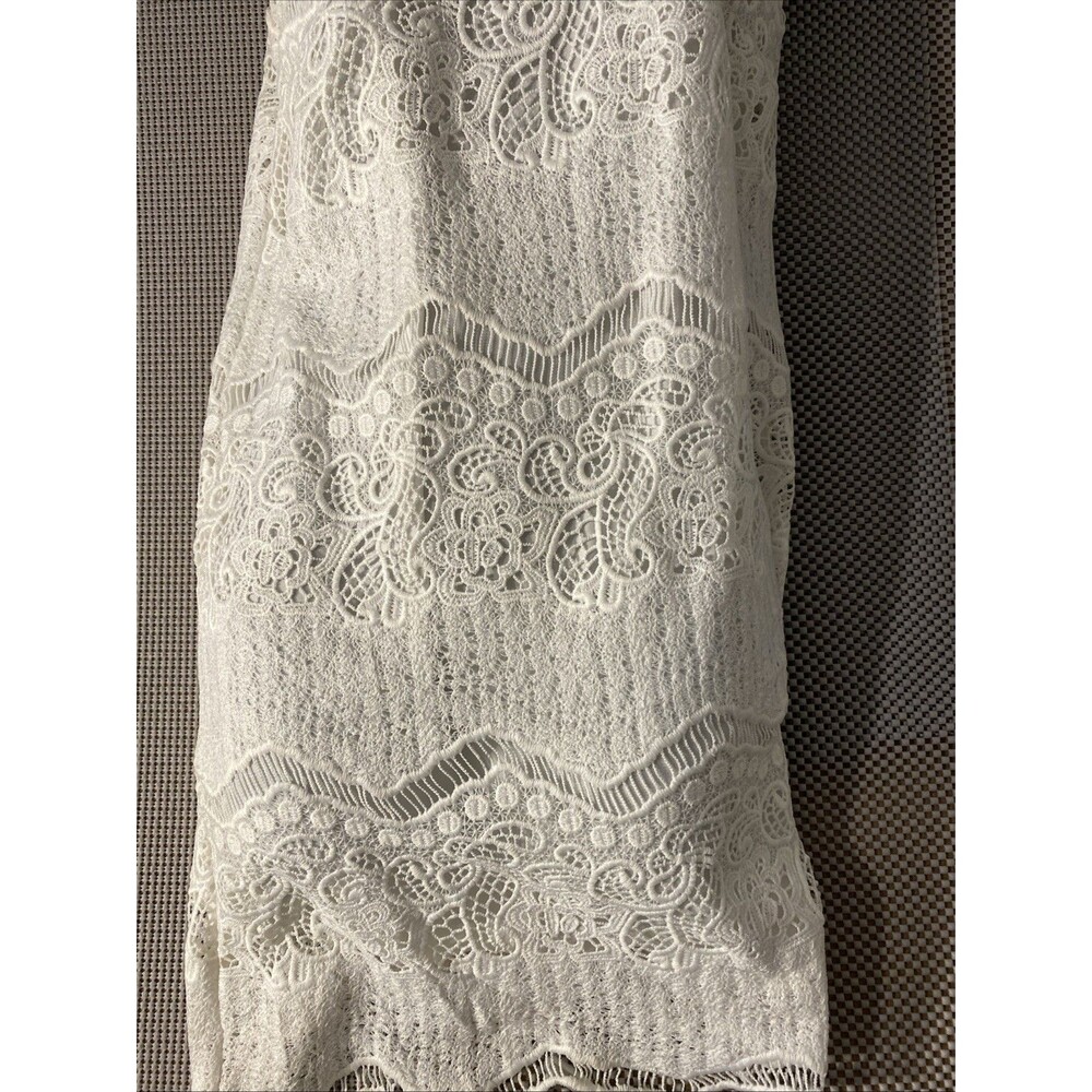 Monteau Los Angeles Mini Halter Dress White Lace Size S - Picture 3 of 7